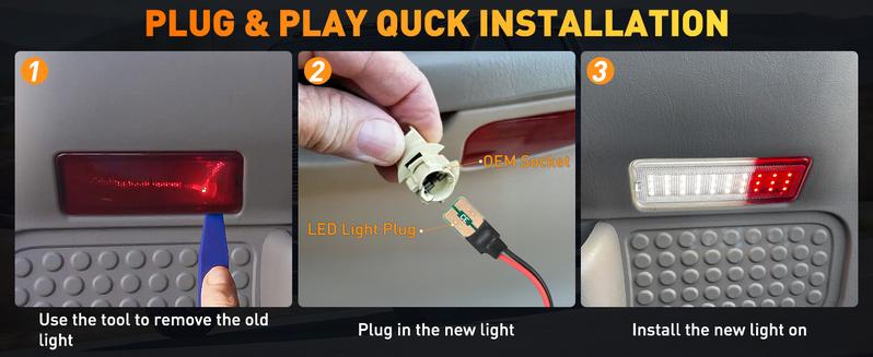 Nilight 2PCS LED Interior Door Panel Lights for Ford F250 F350 F450 F550 Super Duty 1999-2007 and 2000-2005 - Compatible with White and Red Car Accessories Vehicle Automotive  dealsforyoudays