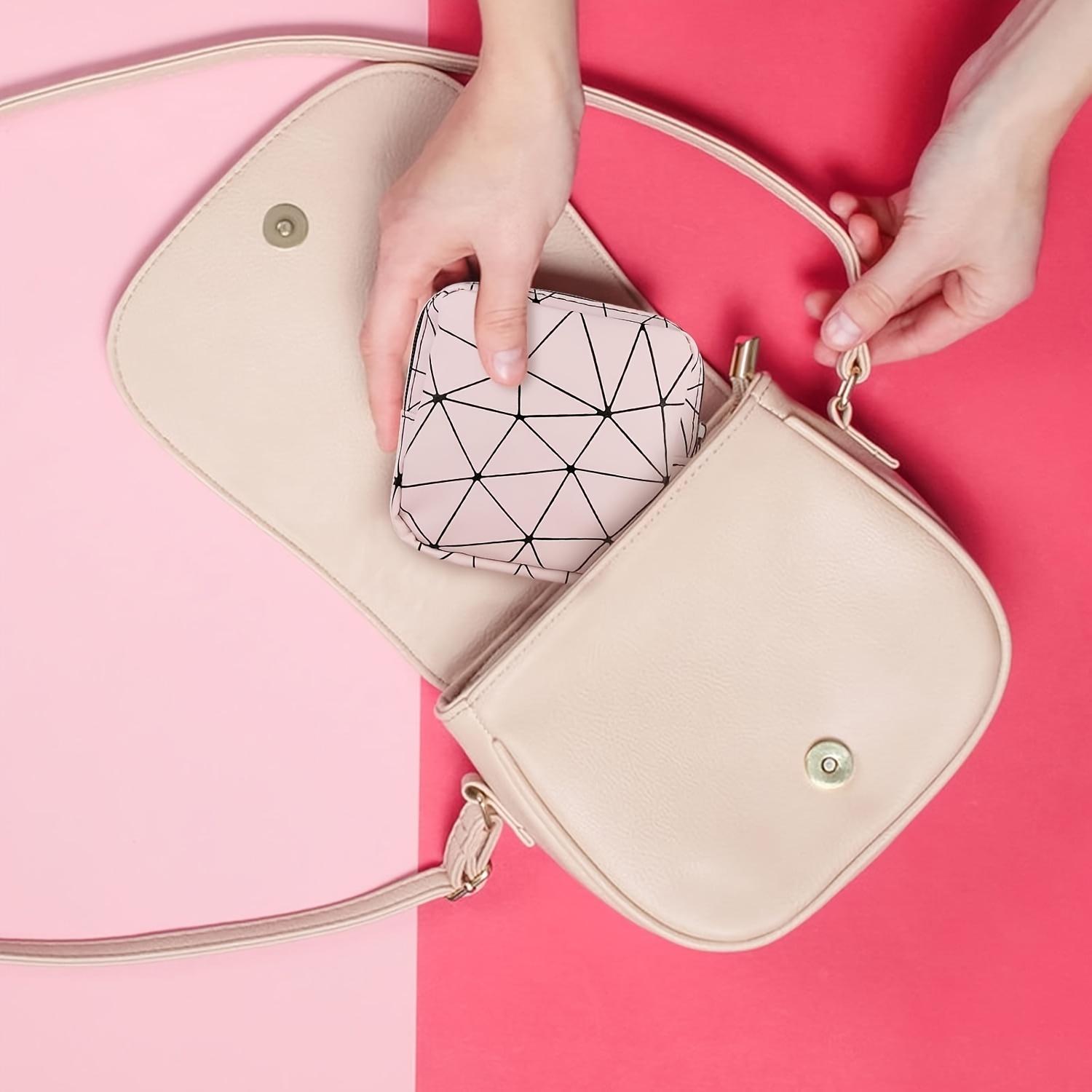 A Sanitary Napkin Storage Bag, a Cosmetic Organizer, a Multifunctional Storage Pouch, a Bag for On-The-Go, Suitable for Students And to Store Coins, Cosmetics, And a Portable Menstrual Bag for Feminine Products Like Pads And Tampons