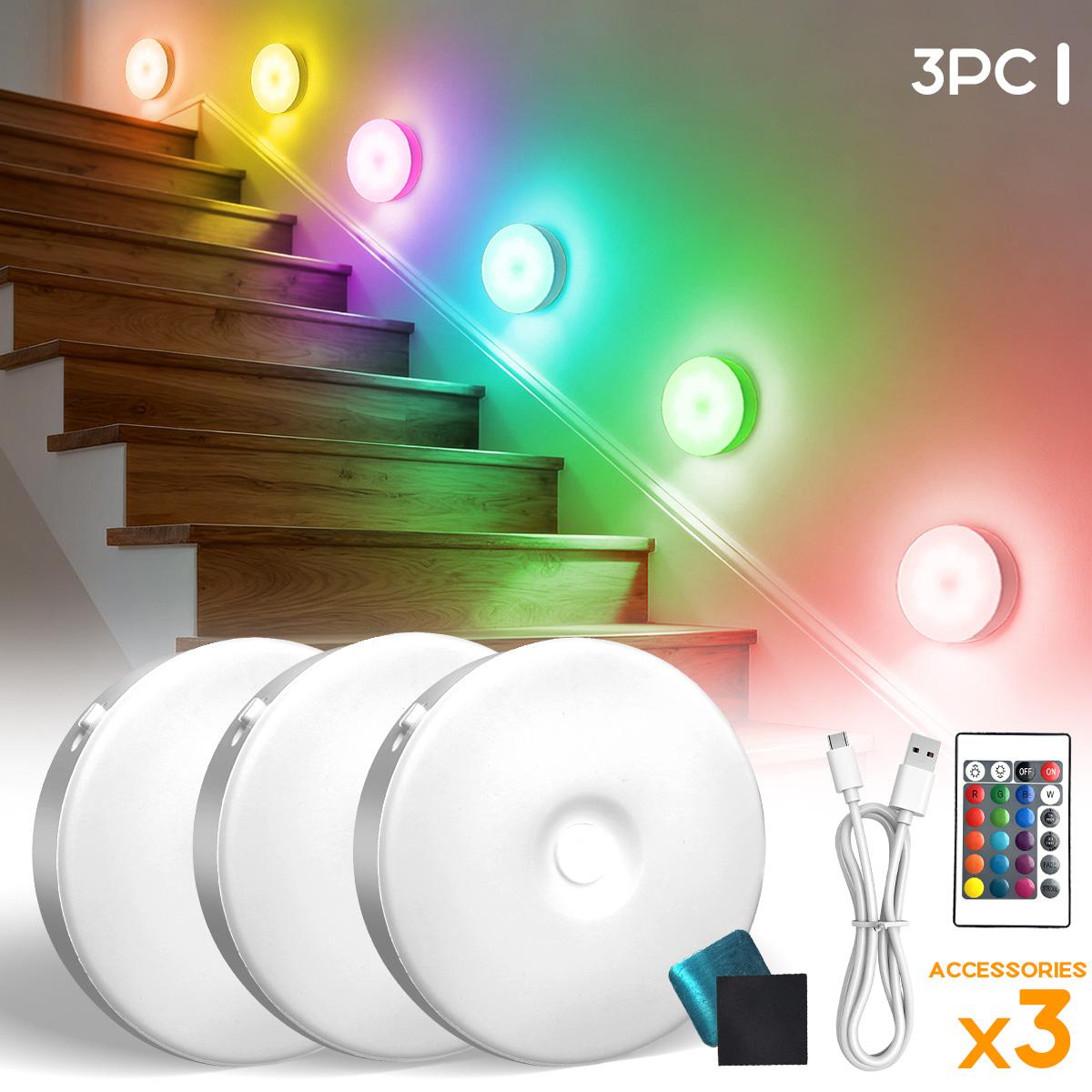 Indoor Motion Sensor Night Light USB Rechargeable Lamp Magnetic Mount Warm Light for Kitchen Closet Pantry Wardrobe Coffee Corner Bathroom Stairs Hallway Sink Cabinet Laundry Room Tool Room Garage Refrigerator Smart Lamp