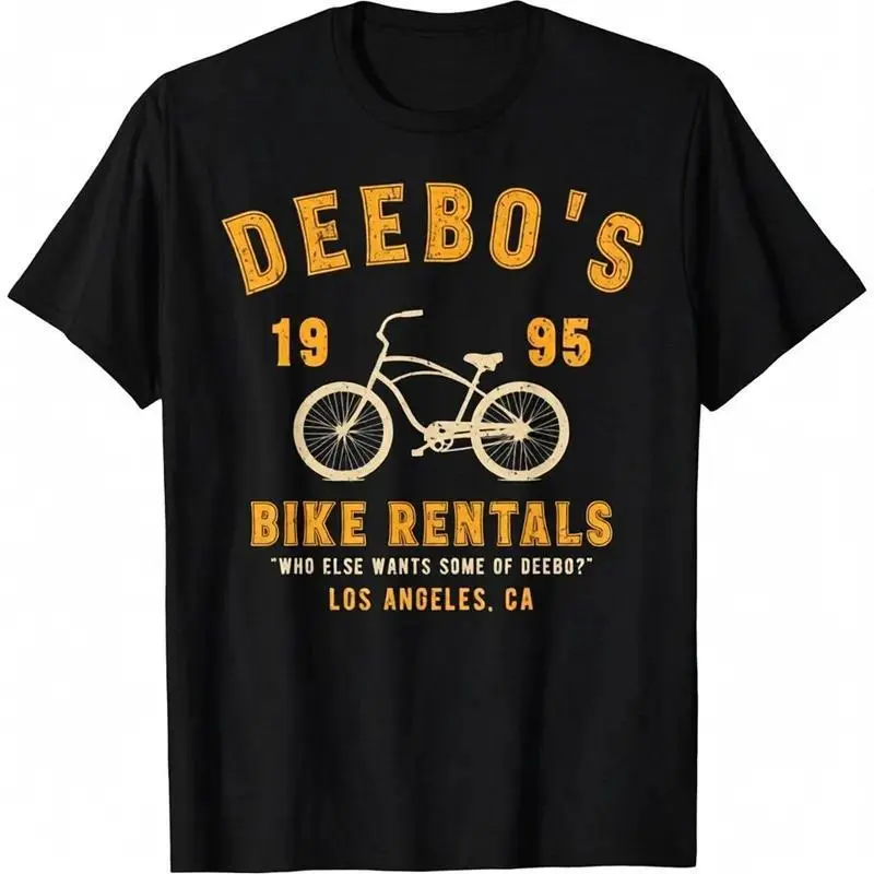 Men's Vintage Deebo's Bike Rentals Graphic Cotton T-Shirt - Casual Classic Streetwear Tee, Round Neck, Shortsleeve, Comfy Basic Fabric with Double Stitching, Tshirt, Vintage Graphic Tees, Graphic Print