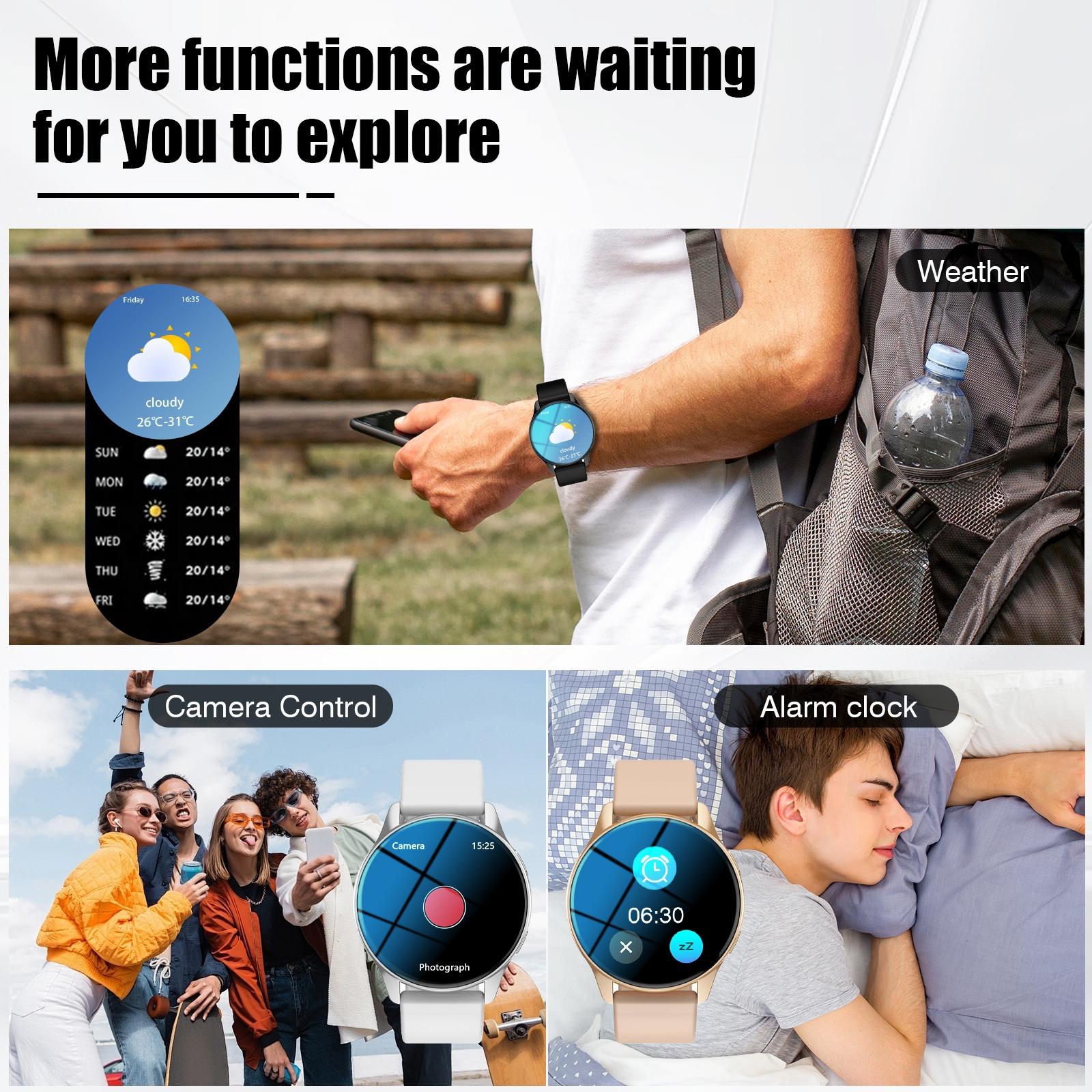 Smart Watch with Wireless Calling, Multi-Sport Modes, Call & Message Alerts, Custom Wallpaper, Compatible with iOS/android, Wireless Smartwatch