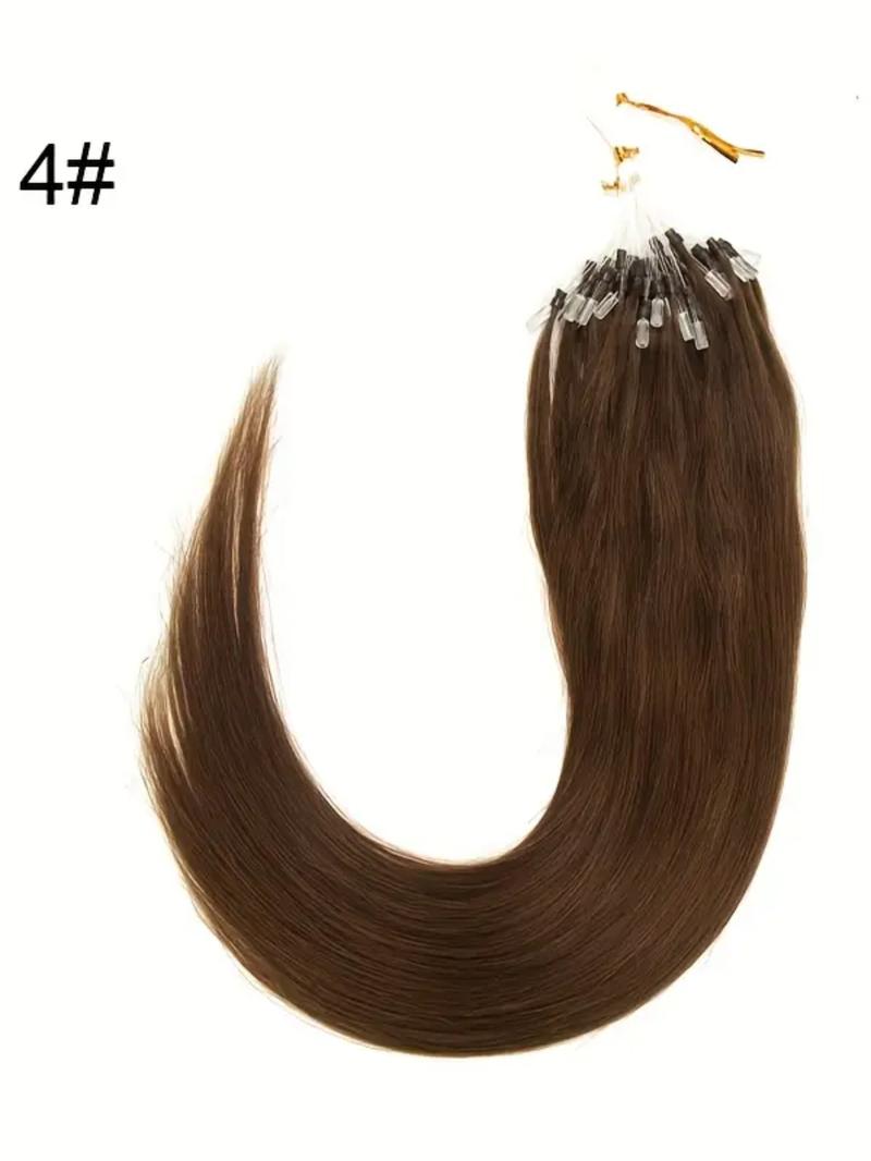 Micro Link Human Hair | Nano Bead Hair Professional Fish Line Hair Extensions, 50pcs Per Pack, 12-22 Inches, 30g Weightless, Multi-Layered Dynamic Effect