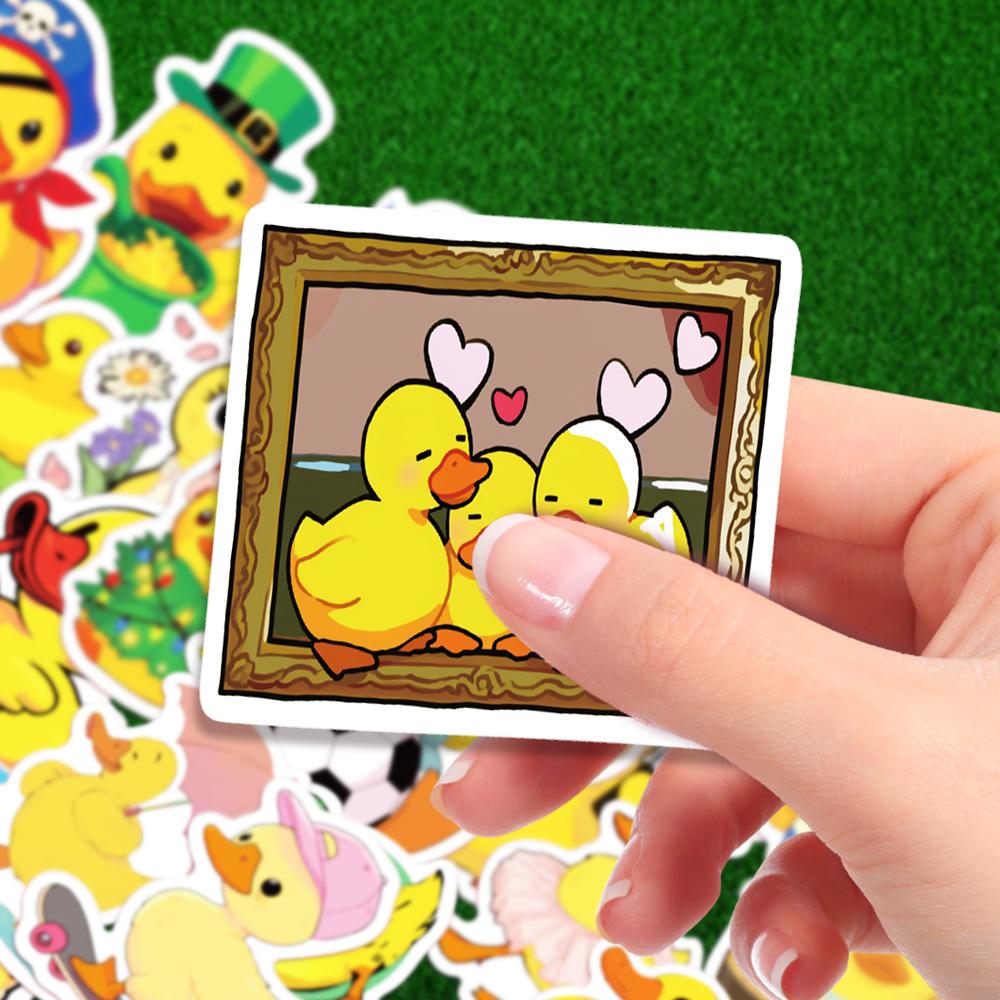 50PCS Little yellow duck Aesthetic Vinyl Stickers Pack for Laptop Water Bottle Phone Case Skateboard Journal Scrapbook DIY Decoration