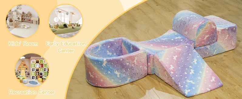 Lamerge Themed Modular Crawling Play Blocks for Kids Ages 3+, Glow in the Dark Soft Foam Activity Set, Indoor Climbing Toy for Playroom or Bedroom excellent gift for Christmas and New Year