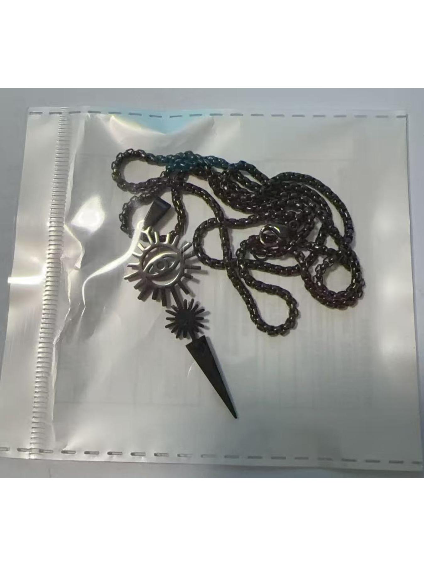 Evil Eye Sun Necklace & Earring Duo | Streetwear Edgy Jewelry, Multi-Color Options for Unisex