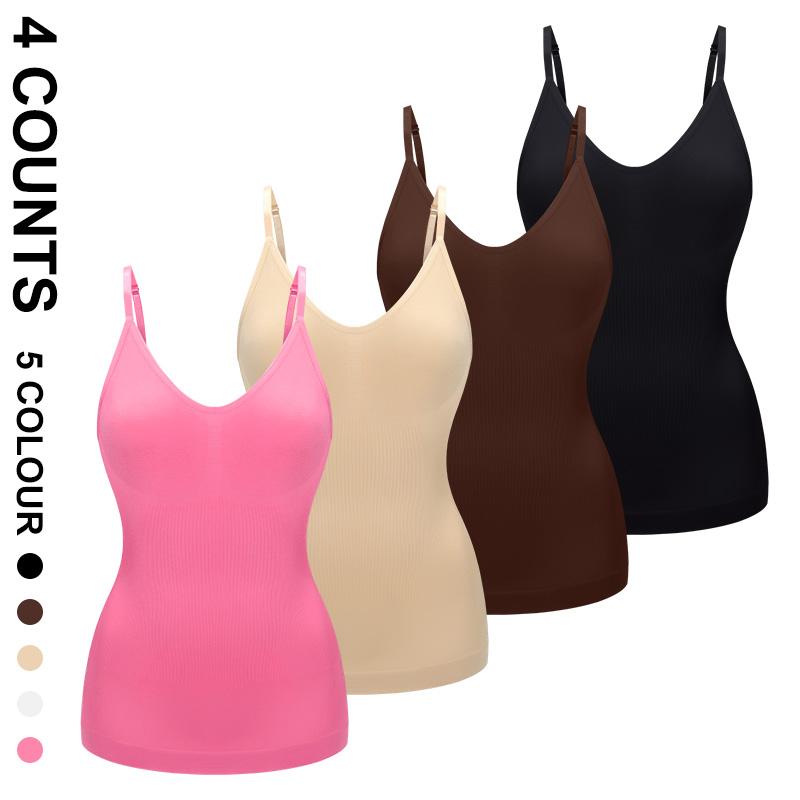 Seamless shaping Camisole tank top for women tummy control slimming cami with scoop neck breathable soft fabric multi color options