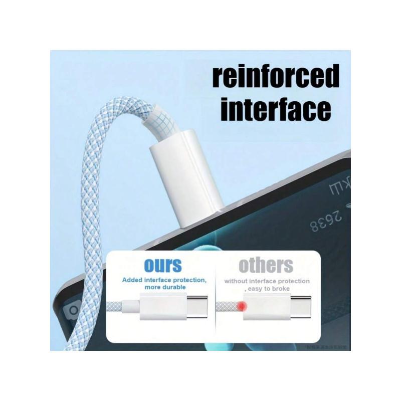 Typec 3-in-1 USB Cable, Super Fast Charging, Pd & USB-C to Type-C Cord, Car Charging Cable for Iphone16/15/14/13, Braided Fast Charge Data Cable Type-C to Lightning & Android Pd Interface Fast Charging Function