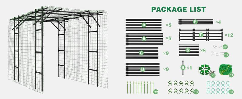 Lilypelle Large Outdoor Garden Arch Trellis, 87" H x 118" L x 79" W Large Tall Grape Vine Support, Arch Arbor Trellis Plastic-Coated Metal Vine Trellis, for Climbing Plants Vineyard Patio Lawn Yard Garden Decoration Lilypelle Large Outdoor Garden Arch Trellis, 87" H x 118" L x 79" W Large Tall Grape Vine Support, Arch Arbor Trellis Plastic-Coated Metal Vine Trellis, for Climbing Plants Vineyard Patio Lawn Yard Garden Decoration