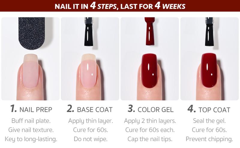 GAOY Burgundy Red Gel Nail Polish Set for Christmas Nails Holiday Gift Pick 6 Colors Including Dark Red Cherry Wine Red Gel Polish Kit U V LED Soak Off Nail Polish Home DIY Manicure Nail Salon Varnish