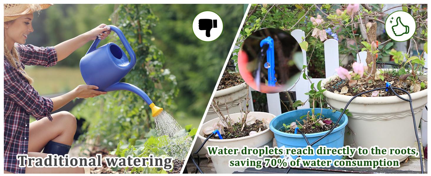 2025 Latest Solar Irrigation System for Garden Watering System,Drip Irrigation Kit for Potted Plants,Supported Automatic Watering System for The Garden Bed,The Garden Grow Bag,The Balcony and The Green House