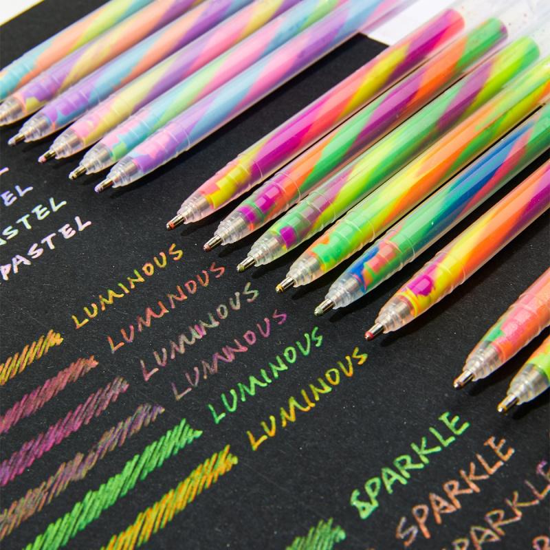 Mixing of 3 Colors Rainbow Gel Pens Color Changing Ballpoint Pen Glitter Pen Set for Adults Coloring Books Drawing Doodling Scrapbooking Notes,Artist Illustrating