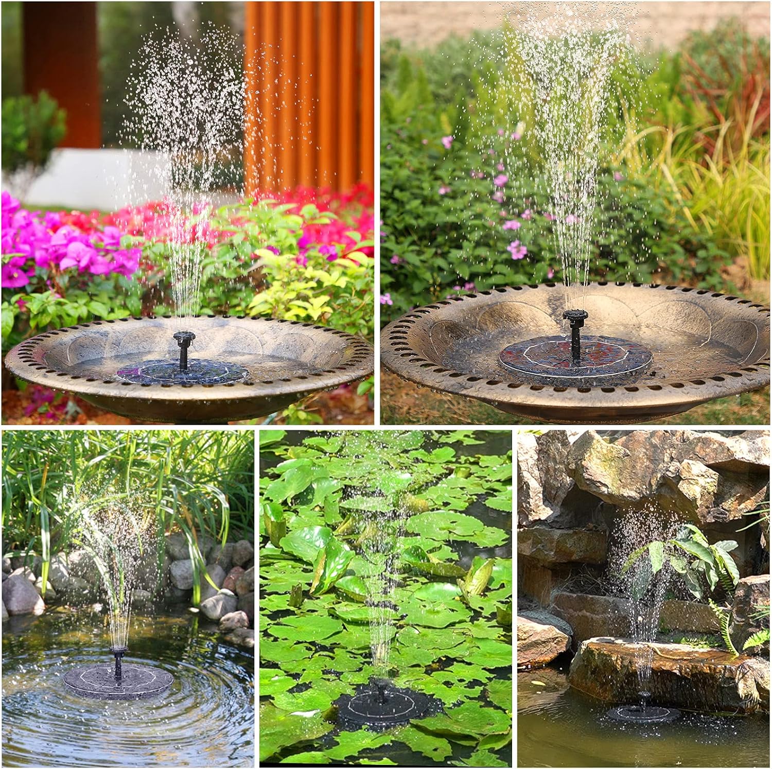 AISITIN Outdoor Garden Bird Bath Fountain,With a Solar Fountain,Weather Resistant Polyresin,For Outdoor Use in Settings Gardens,Patios,and Ponds