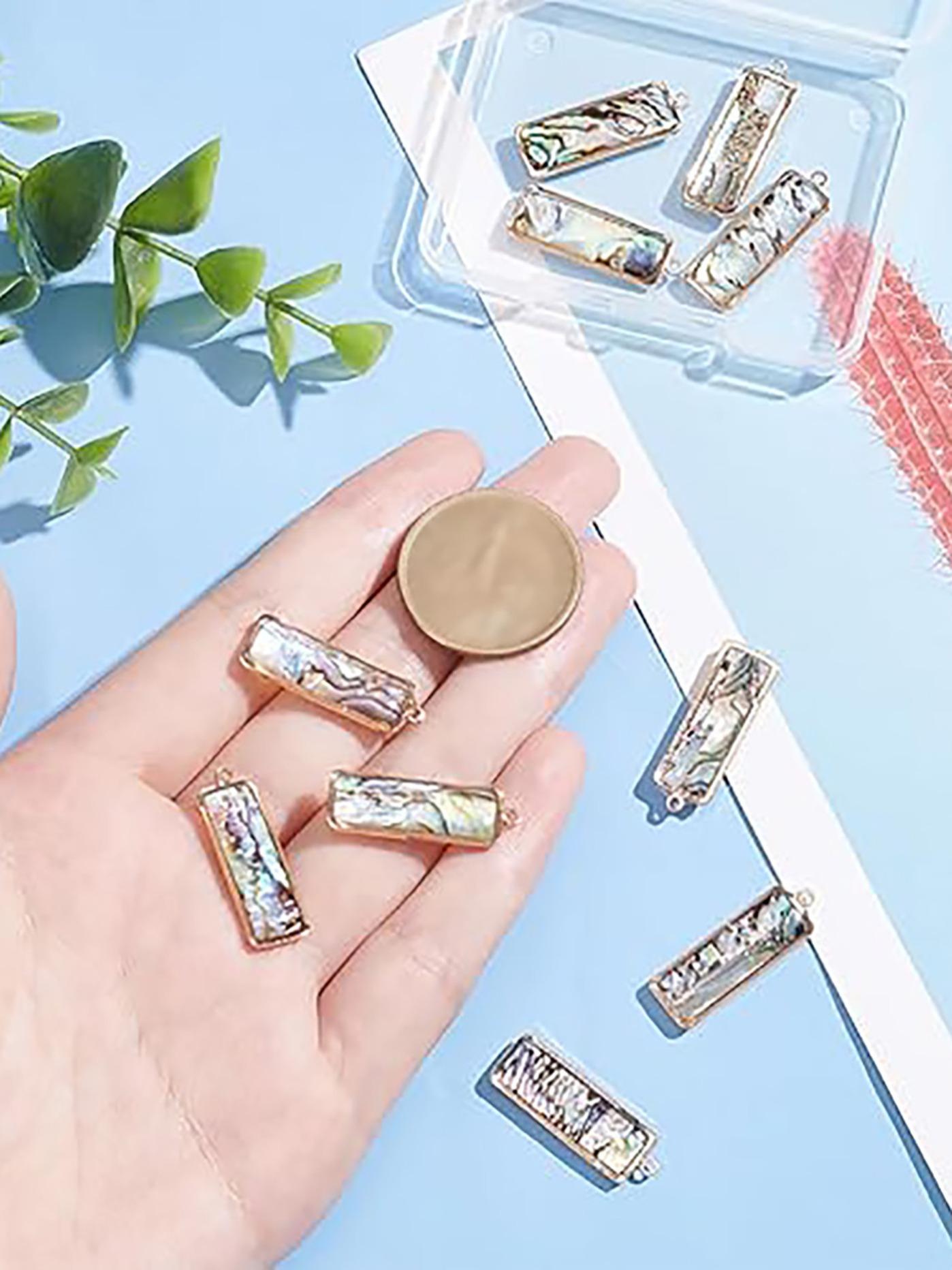 10 Pieces Abalone Shell Jewelry Making Supplies, Natural Seafood Shell Pendant, Handmade Craft Material, Ideal for DIY Projects