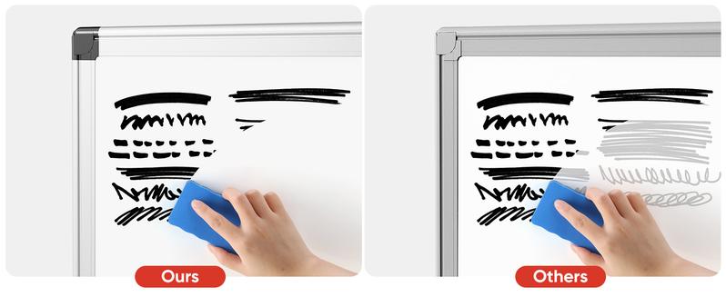 Magnetic Dry Erase Board, 36 X 24 Inch White Board, Sliver Reinforced Aluminum Frame,1 Dry Eraser & 2 Dry Erase Markers & 4 Push Pin Magnets