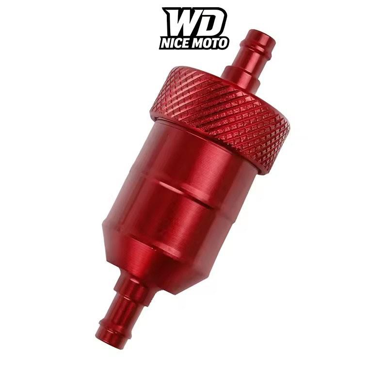 WD NICE MOTO 6mm Aluminum Alloy Fuel Filter, Universal Fit for Motorcycle Atv Quad, Available in Multiple Colors, Durable Cnc Material