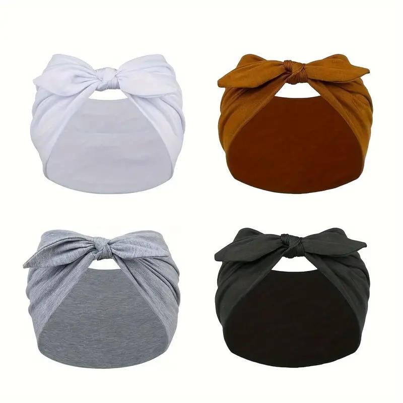 Fashion Solid Color Hair Tie, Soft Elastic Loose Headband with Elegant Bow Design, Comfortable for Daily and Vacation Wear, Headband Head Wrap