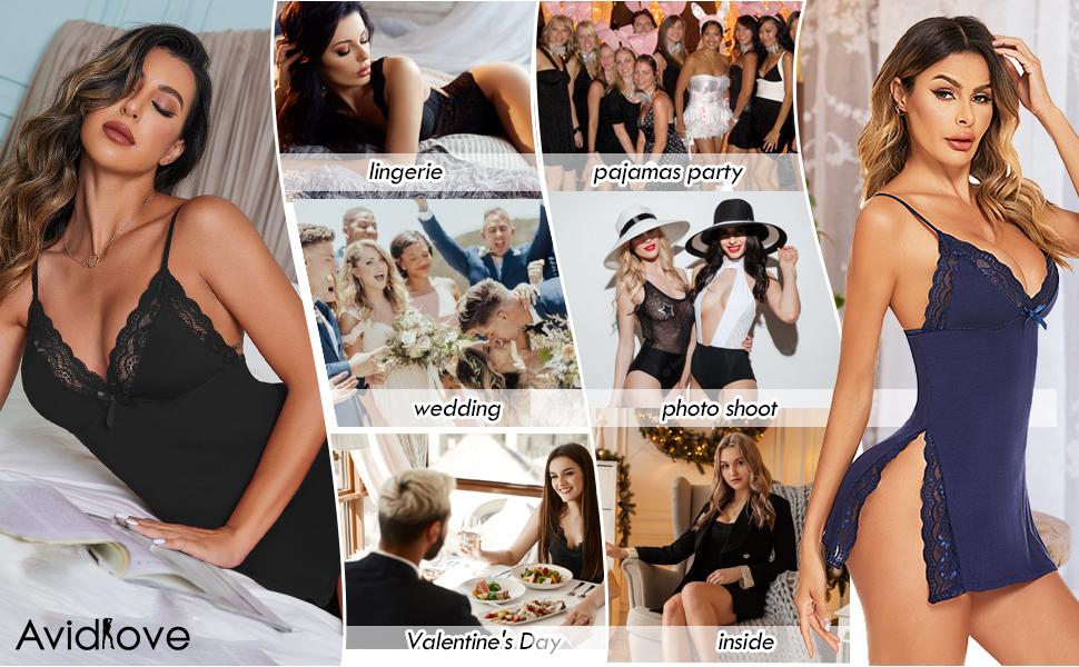 Avidlove  women's lingerie elegant nightwear spaghetti strap nightgown Plus lingerie SpringStatements