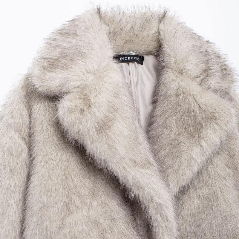 Women's Plain Faux Fur Jacket, Casual Fitted Jacket, Collar Padded Warm Coat, Winter Party Luxury Layered Outerwear, Casual Daily Wear