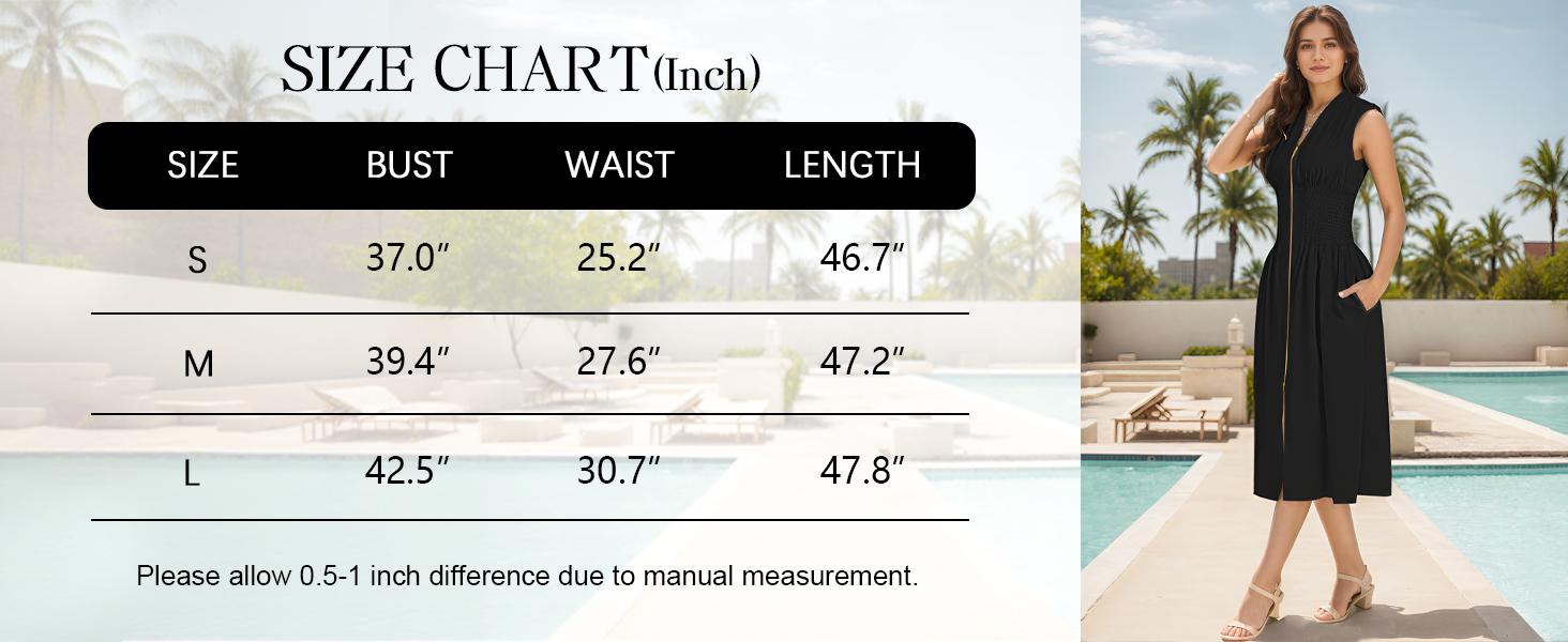 【GUNEST】Women’s Summer Smocked Midi Dress—V-neck, sleeveless/cap sleeve, zipper back, high slit, flowy and elegant for parties, birthdays, or minimalist daily looks. Waist-trainer friendly. Stylish beige essential.