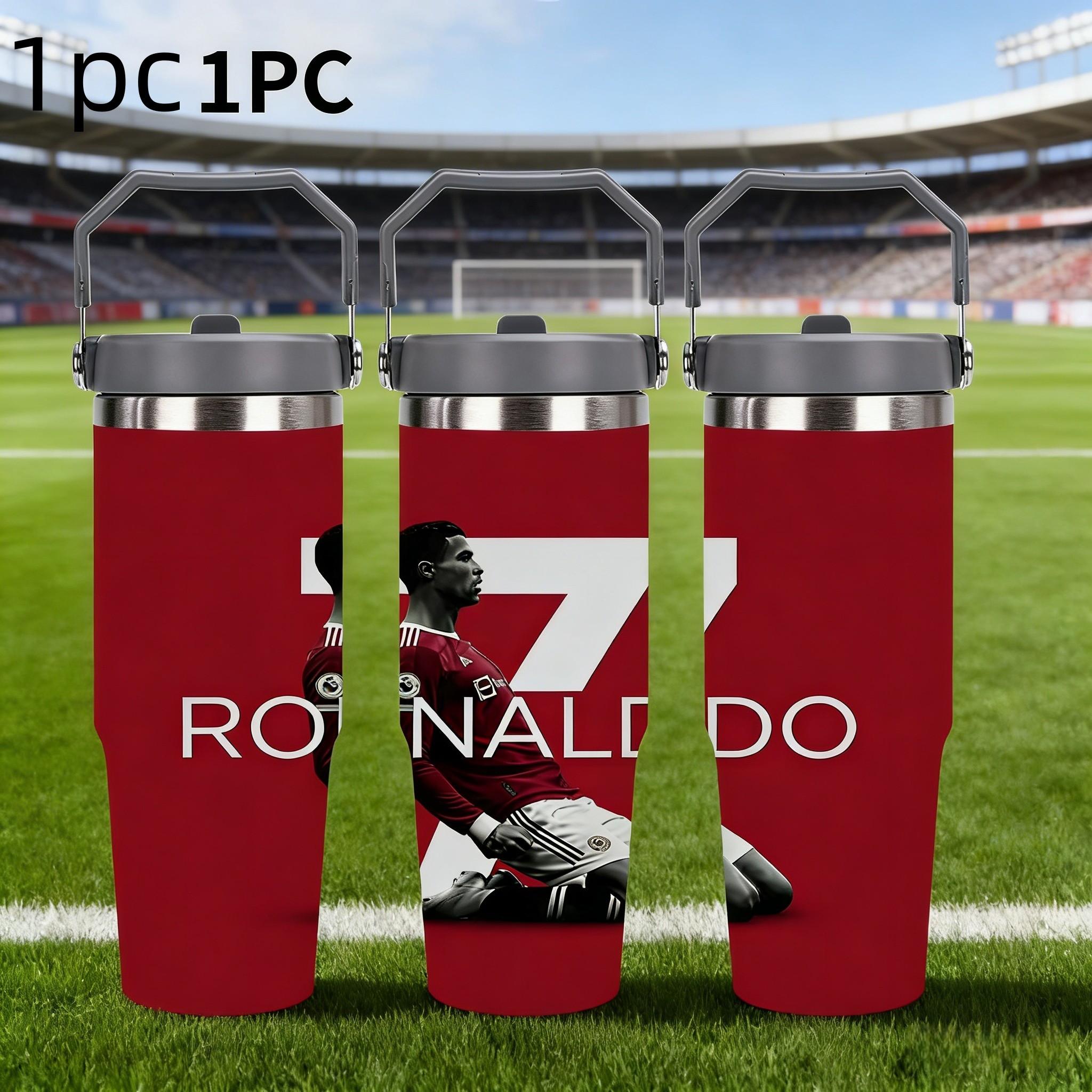 1pc 30oz stainless steel large-capacity car water bottle, Number 7 jersey Pattern，for Cristiano Ronaldo fans.for football enthusiasts. various patterns to choose from, fan gift, Outdoor camping Coffee Cups & Mugs
