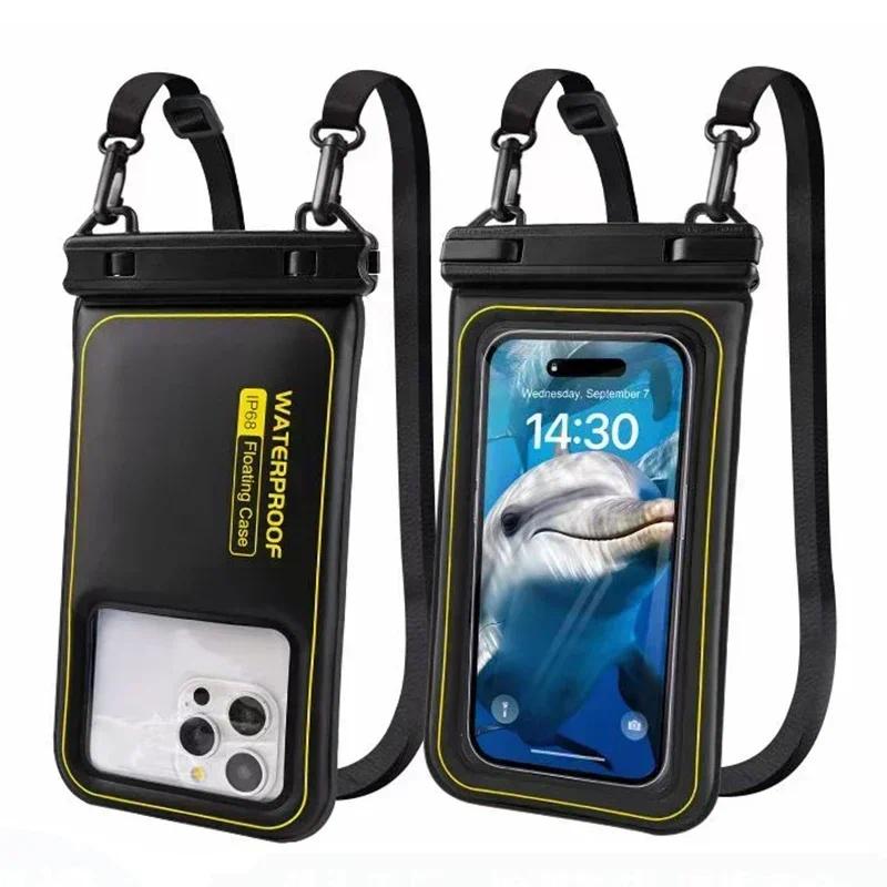 2  PCS Upgrade Sponge Waterproof Phone Bag Universal Crossbody Travel Organizer Bag Swimming Surfing Storage Pouch For iPhone Samsung Xiaomi Google