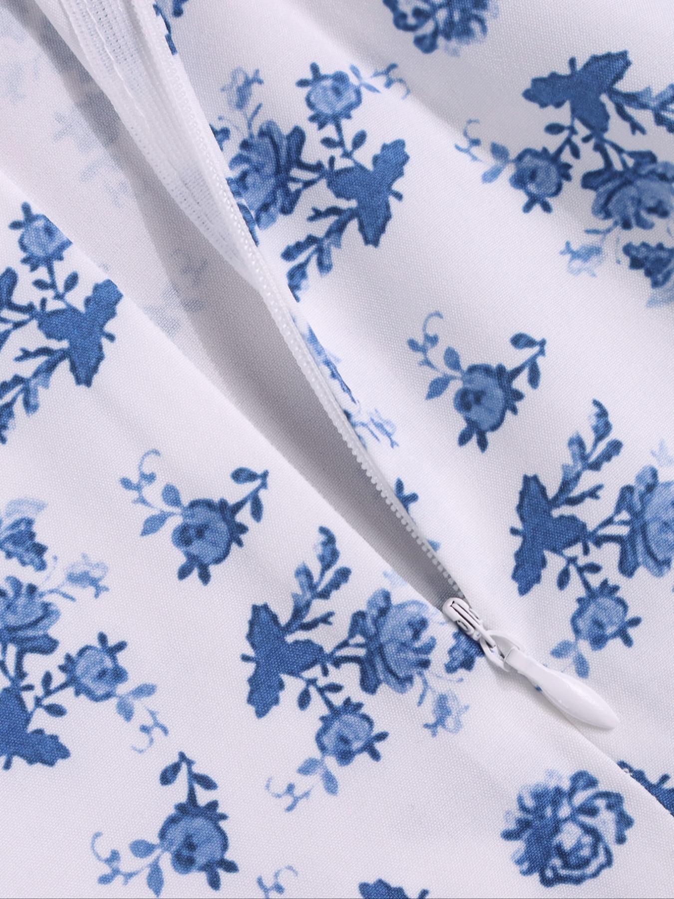 Women's Frenchy Style Ditsy Floral Print Puff Sleeve Tie Front Split Thigh A Line Dress, Milkmaid Dress, Dress for Summer, Short Sleeve Square Neck Long Dress for Beach Vacation Holiday, Summer Outfits, Ladies Summer Clothes