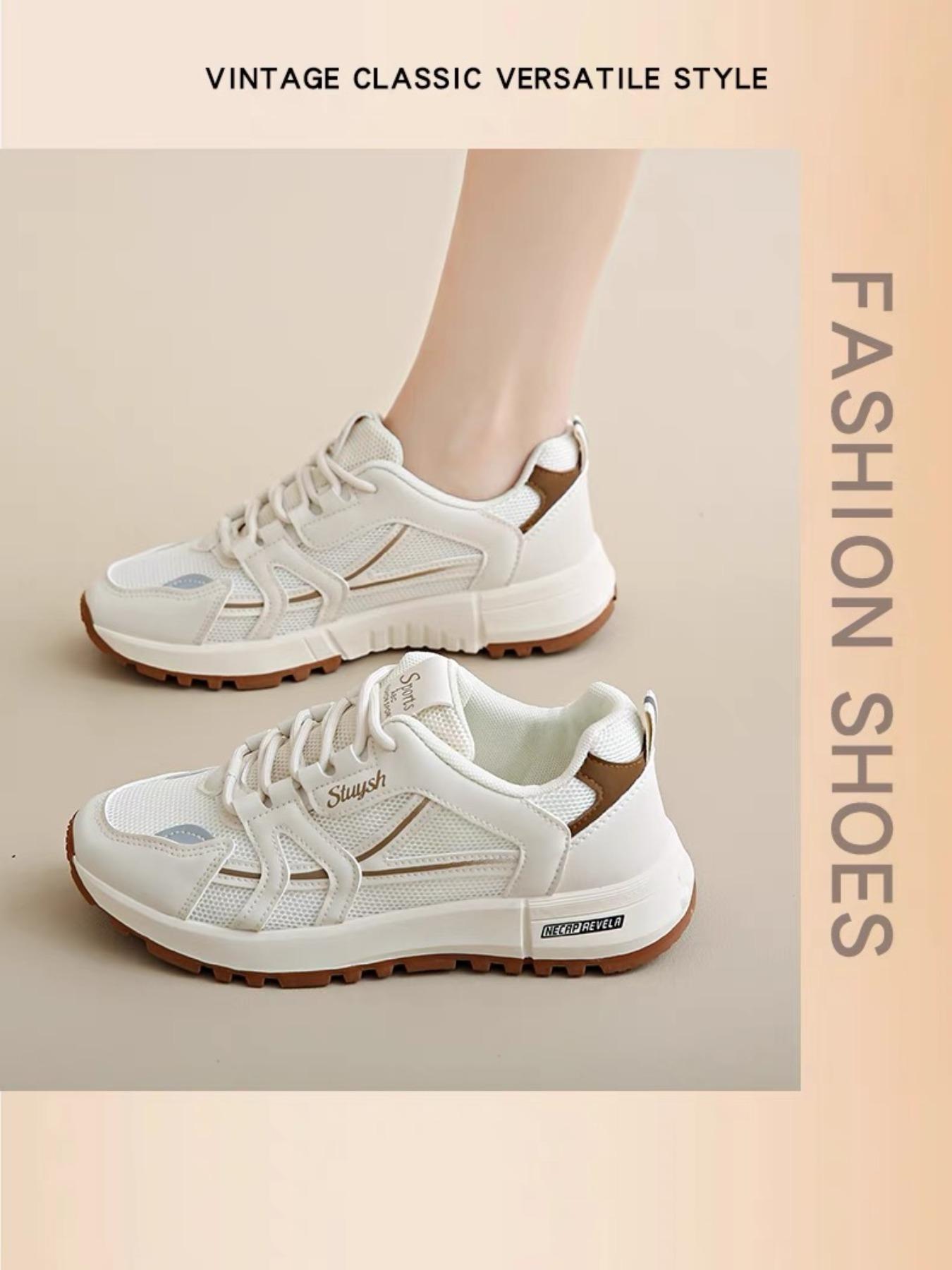 Breathable Mesh Shoes for Women, Thick Sole Casual Sports Shoes, All-Purpose Sporty Shoes, Comfortable and Fashionable, Sneaker, Lace Up Sneaker, Round Toe Sneakers, Thick Soled Sneakers