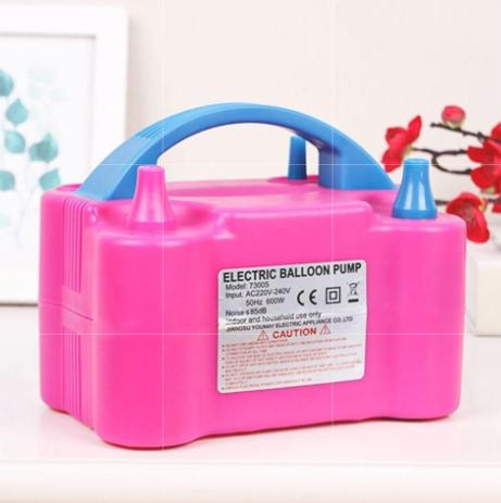 Electric Air Balloon Pump, Portable Dual Nozzle Electric Blower Inflator for Decoration, Party, Sport,Gifts:2 Tying Tools Balloon Air Pump Dual Nozzle Rose Red 110V 600W Balloon Inflator for Party Decorations