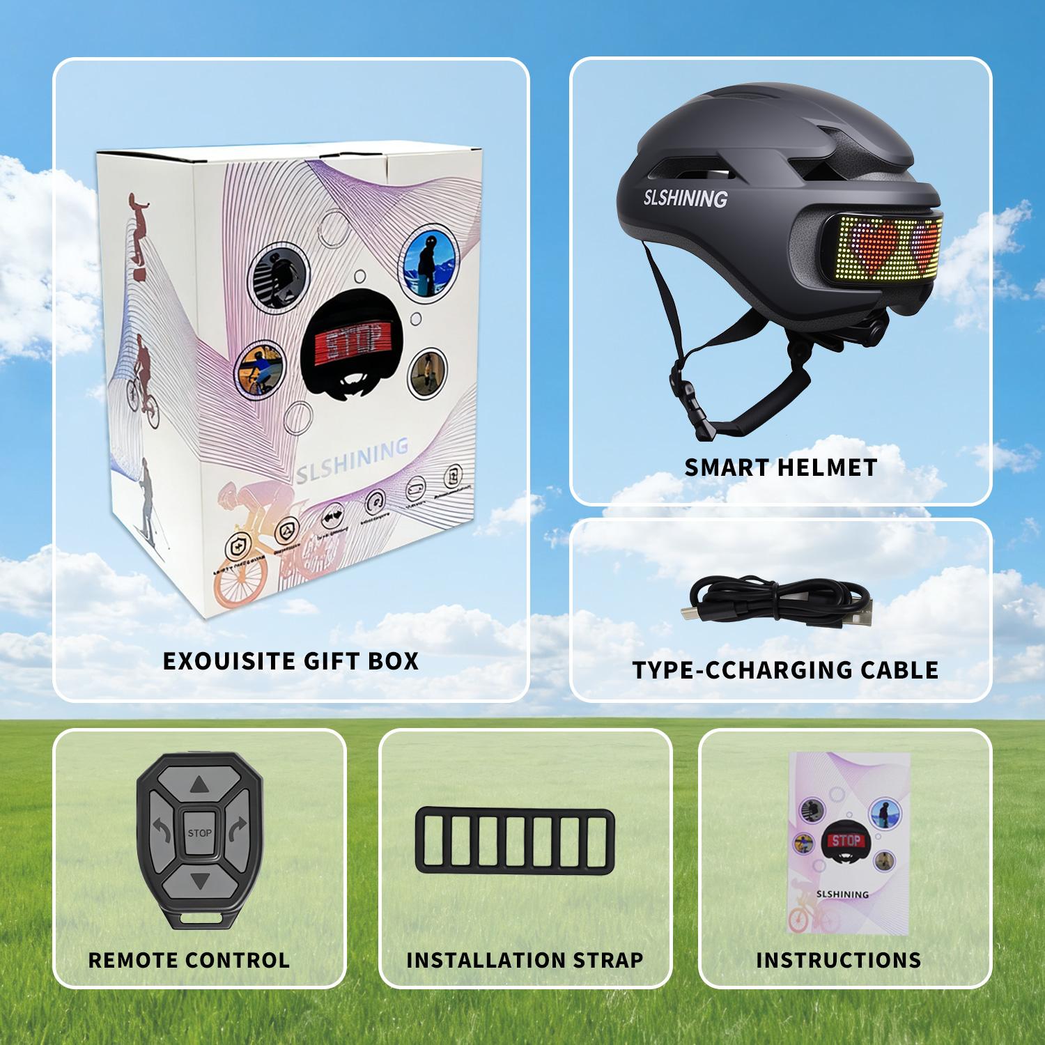 SLSHINING Bike Helmet-Remotely controlled LED Smart Cycling Helmet-All Season Ventilated & Thermal Protection-CPSC Certified Protection SLSHINING Bike Helmet-Remotely controlled LED Smart Cycling Helmet-All Season Ventilated & Thermal Protection-CPSC Certified Protection