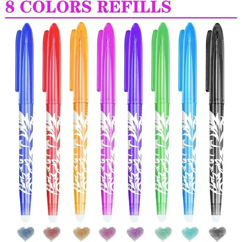 8pcs/set Erasable ballpoint pen, Ballpen Set, multi-color rolling ink ballpoint pen, Smooth Writing Ballpoint, 0.5mm fine pointed writing tool, suitable for children, adults, students, school office stationery, Note Taking Pens