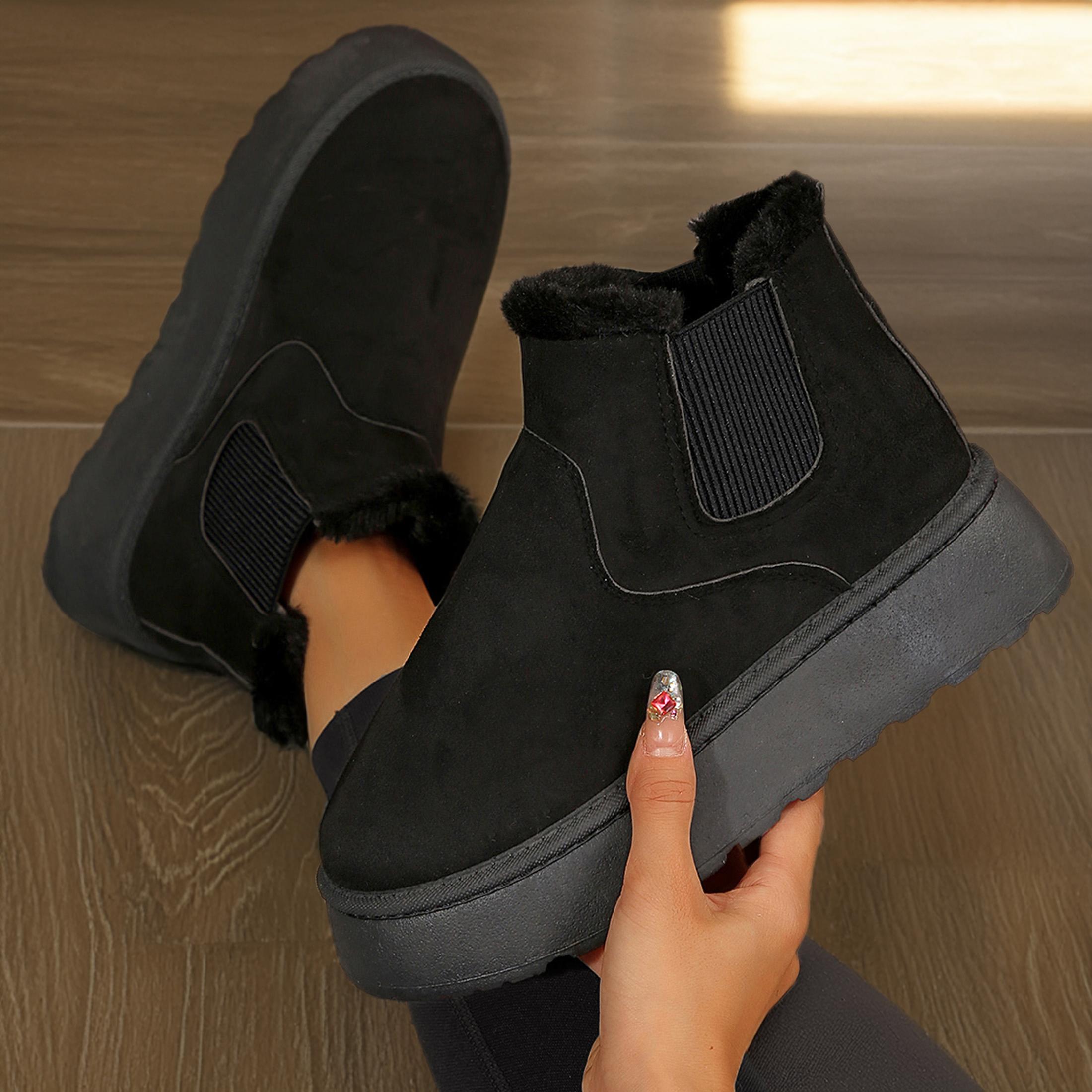 Women's Winter Short Boots for Women: Warm Lined Boots Comfortable Suede Lace Up Booties Cute Flat Boot Shoes