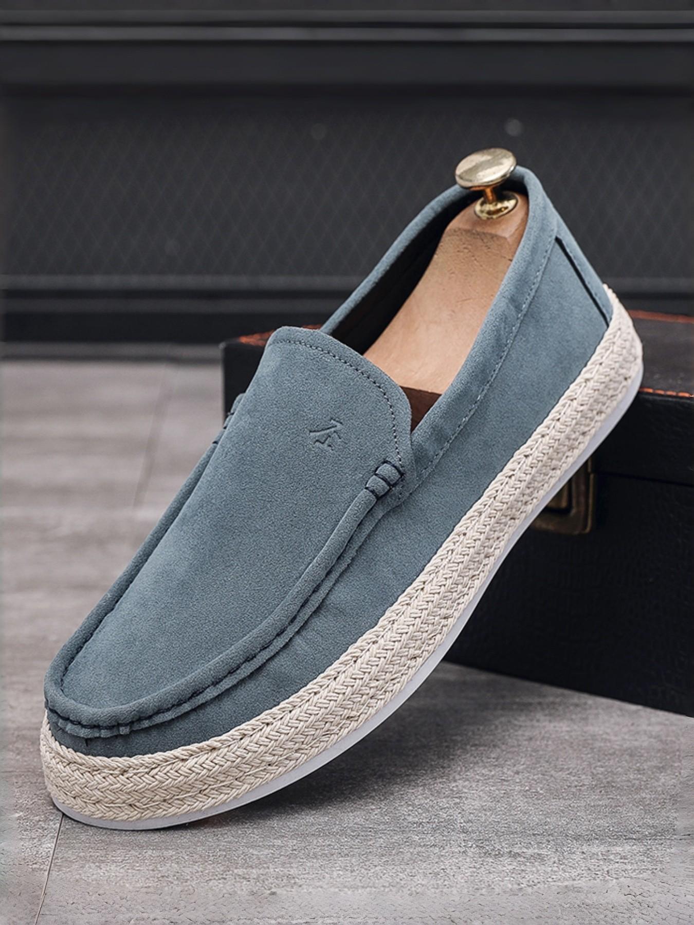 New Men's Casual Loafer Shoes, Woven Retro Trendy Straw Boat Shoes, Lightweight Comfortable Low-Top Slip-On Sneakers