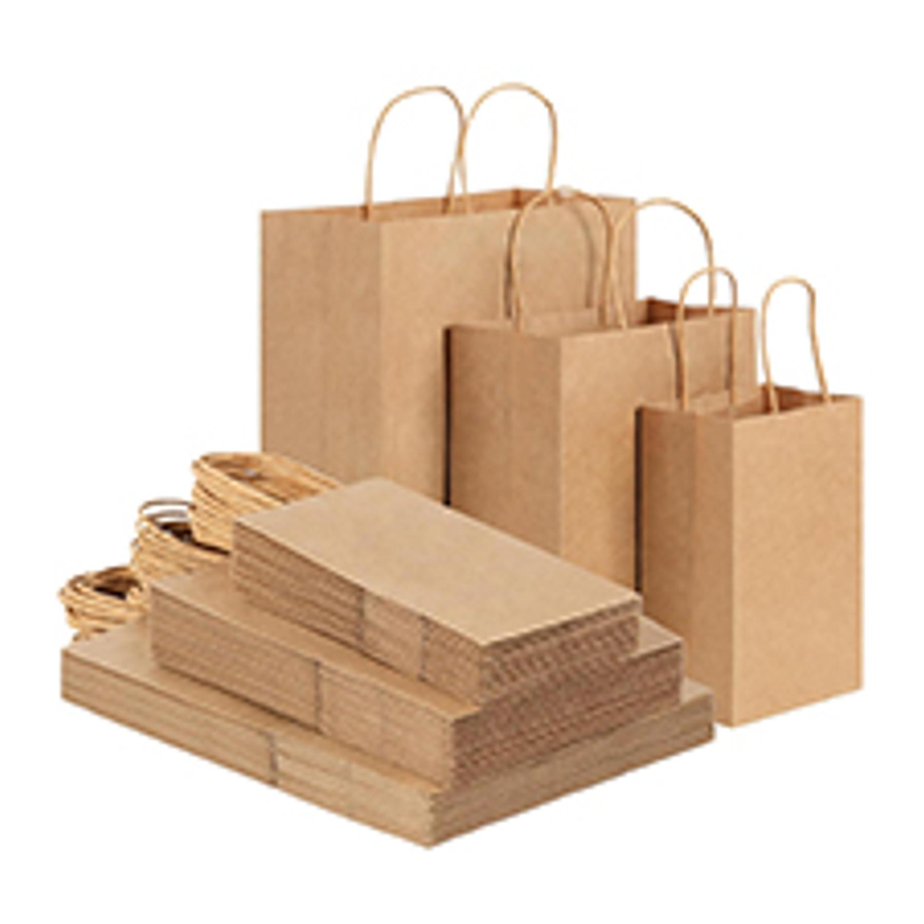 60pcs 16x6x12 Inch Large Kraft Paper Bags with Handles, Brown Gift Bags for Business Merchandise, Retail Store Use