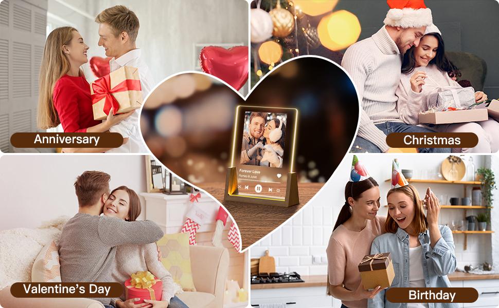 Customizable Spotify Photo Plaque - Style-01 Personalized Home Decor Gift for Couples, Anniversary & Birthday Presents
