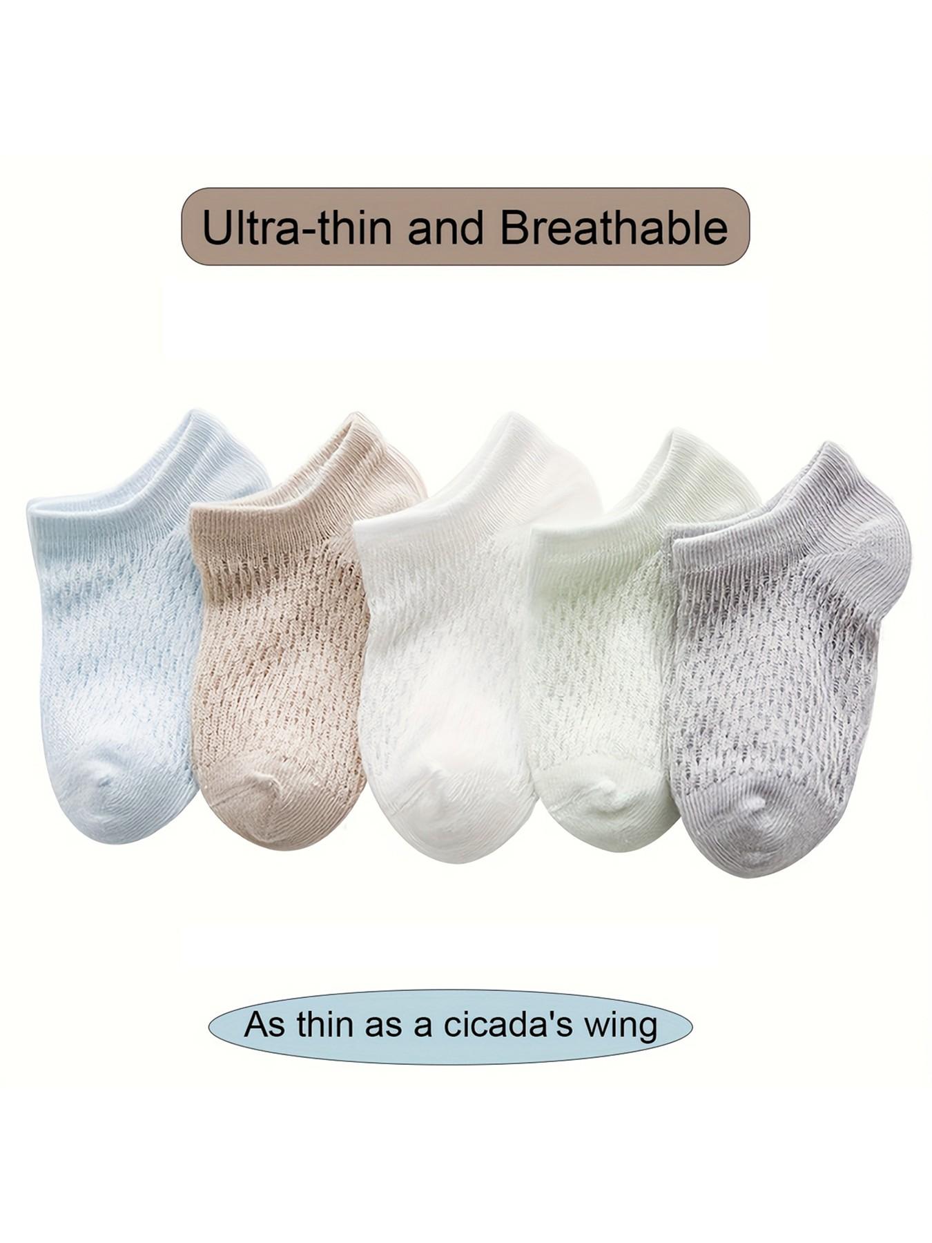 5 Pairs of Kids Mesh Breathable Fashion Boat Socks, Comfortable Cute Style for Spring & Summer Outdoor Wear