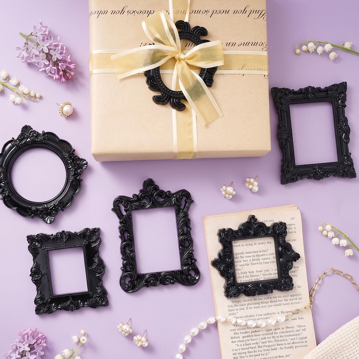 European Resin 3D Pattern Frame Decorative Item, Multiple Styles Available, Suitable for Various Scenes and Home Styles, Mini House Decoration, Holiday Atmosphere Decor, Gift Box Decor