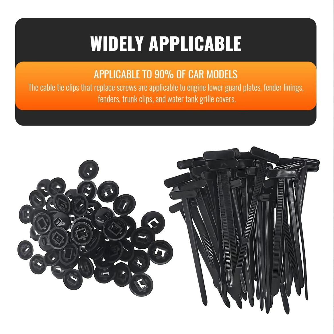 100Pcs Heavy-Duty Nylon Universal Cable Ties Self-Locking Buckle Multipurpose Tool for Car Daily Repairs Anti-Corrosion Eco-Friendly Durable No Warranty