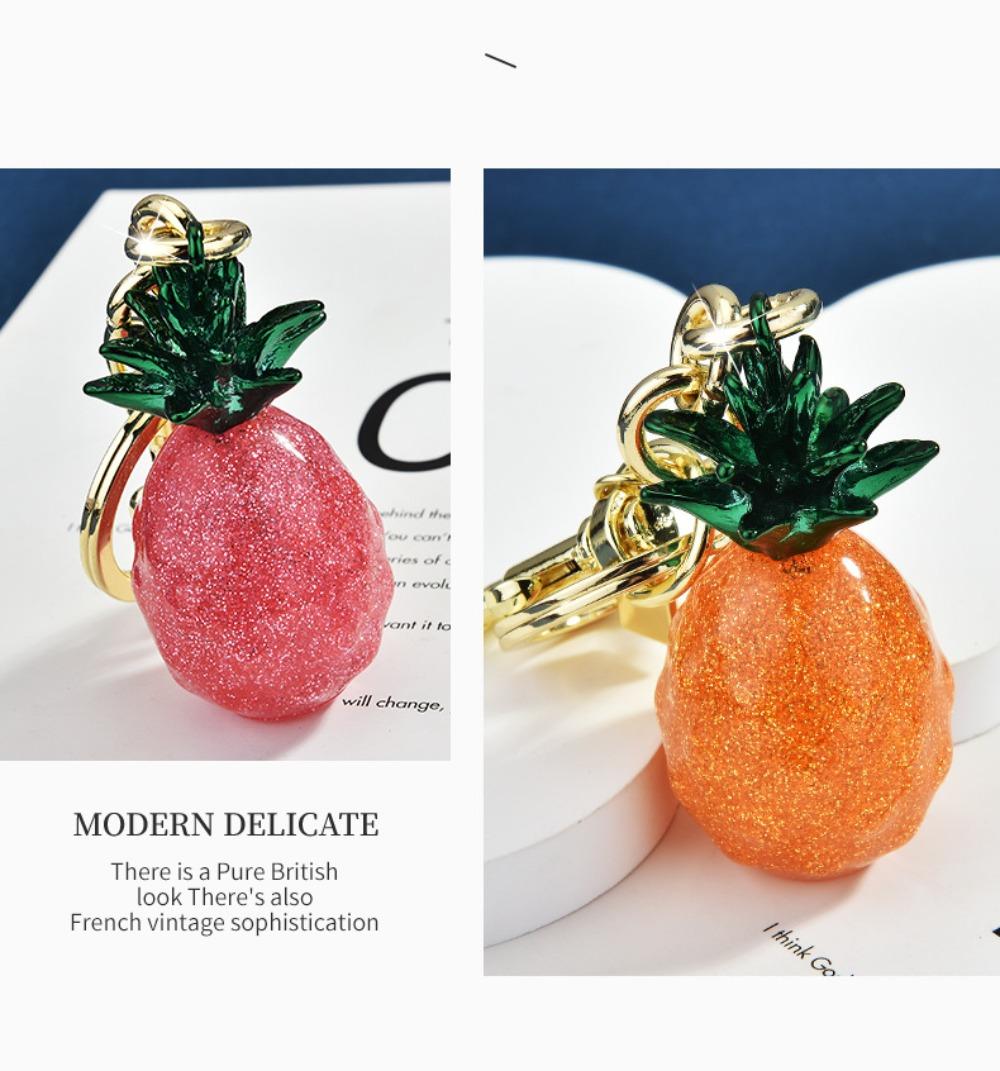 Three-Color Pineapple Fruit Bag Charm, Creative Keychain & Handbag Accessory