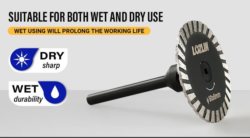 LOZLIN 3PCS 2" Mini Diamond Saw Blades - Precision Cutting & Engraving for Marble, Granite & Stone - Straight Grinder Mounted Stone Carving Tools