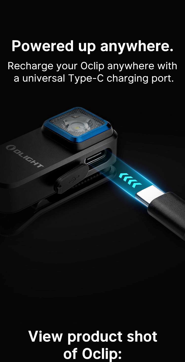 OLIGHT Oclip Rechargeable EDC Flashlight 300 Lumens Dual Light Sources Compact Pocket Clip Light, Convenient Type C Charging, Portable Magnetic for Night Working, Cycling, Emergency, Signaling Tool