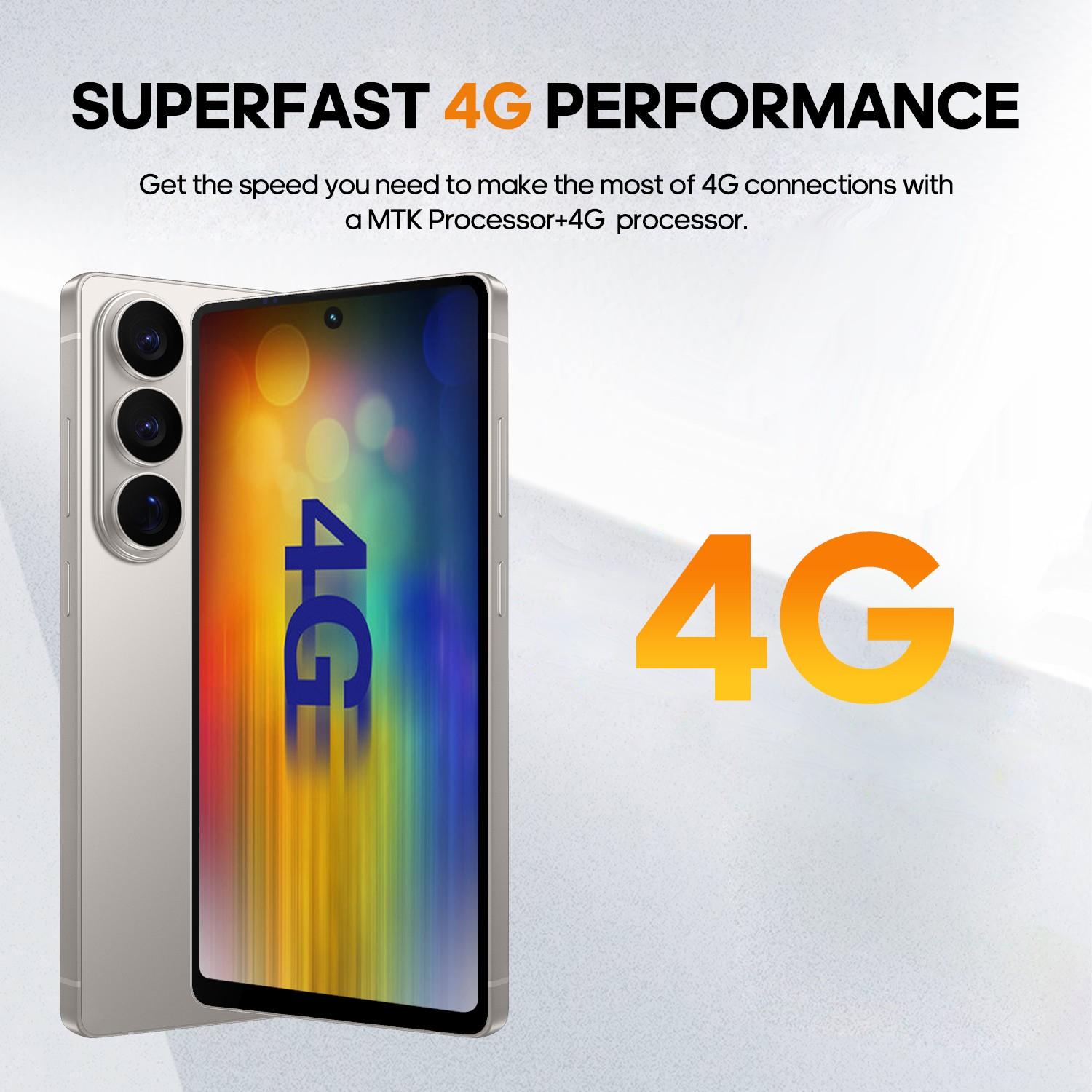 Fuffi Smartphone 6.8 Inches, Fingerprint Unlock, Face Recognition, 4GB+32GB RAM, Dual Sim 4g, 4100mah Battery, Android 12, GPS Navigation
