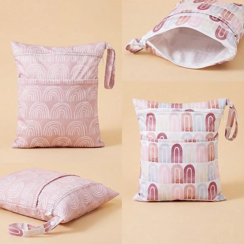 Waterproof Dry Wet Separation Storage Bags, Reusable with Dual Zip Pockets, Baby Diaper Organizer, Multifunctional Diaper Bag, Travel Beach Pool, Yoga Gym Bag