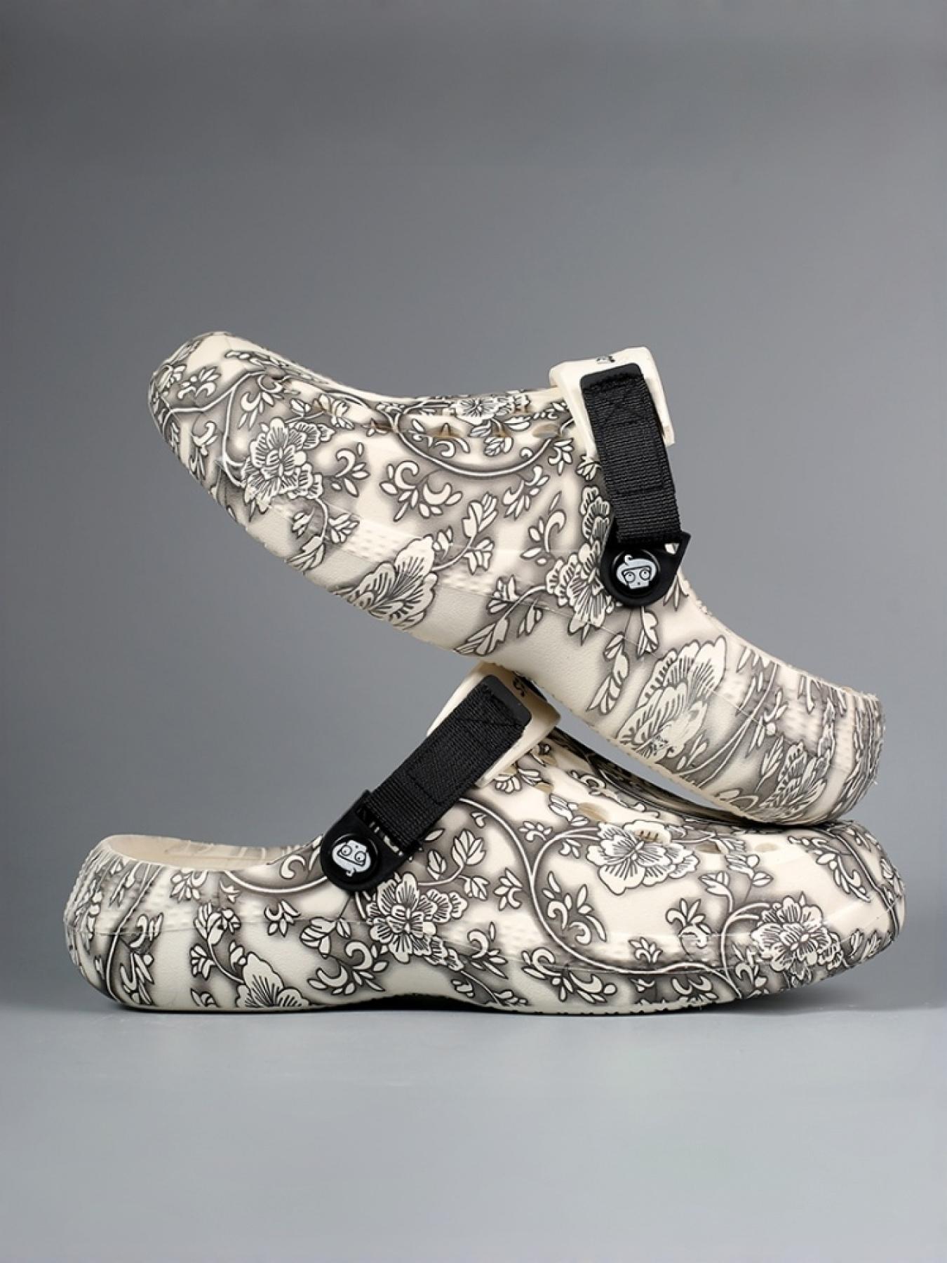 2 Colors+Men's Large Size Patterned Clogs - Comfortable Upper+Anti-Slip Outsole+Size 40-47 Men's Range Suitable for Daily Streetwear+Home Leisure, Breathable & Comfortable+Anti-Slip & Wear-Resistant
