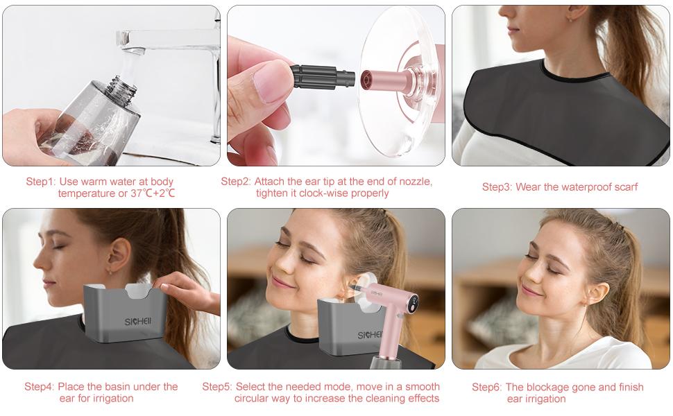 Ear Wax Removal,Ear Cleaner Wax Removal Tool with 5 Pressure Modes,Electric Ear Irrigation Flushing System Reusable Ear Washer for Adults Ear Wax Removal Gentle ear wax removal tool