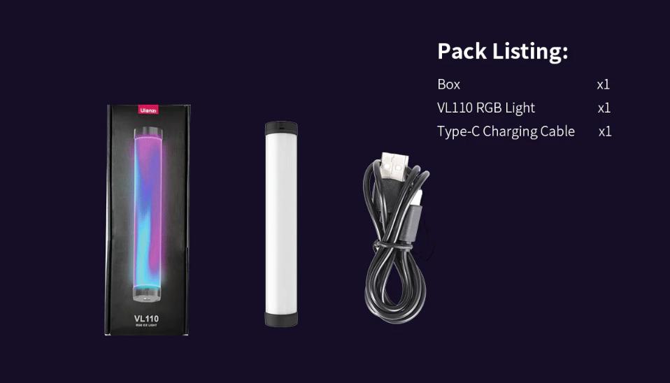 Ulanzi VL110 Magnetic RGB LED Tube Light (9.4") Ulanzi VL110 Magnetic RGB LED Tube Light (9.4")