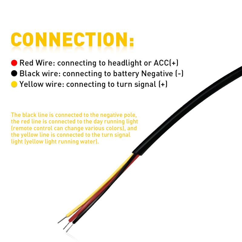 2pcs RGB 60CM LED DRL Light Car Headlight Strip Light Turn Signal Remote Control