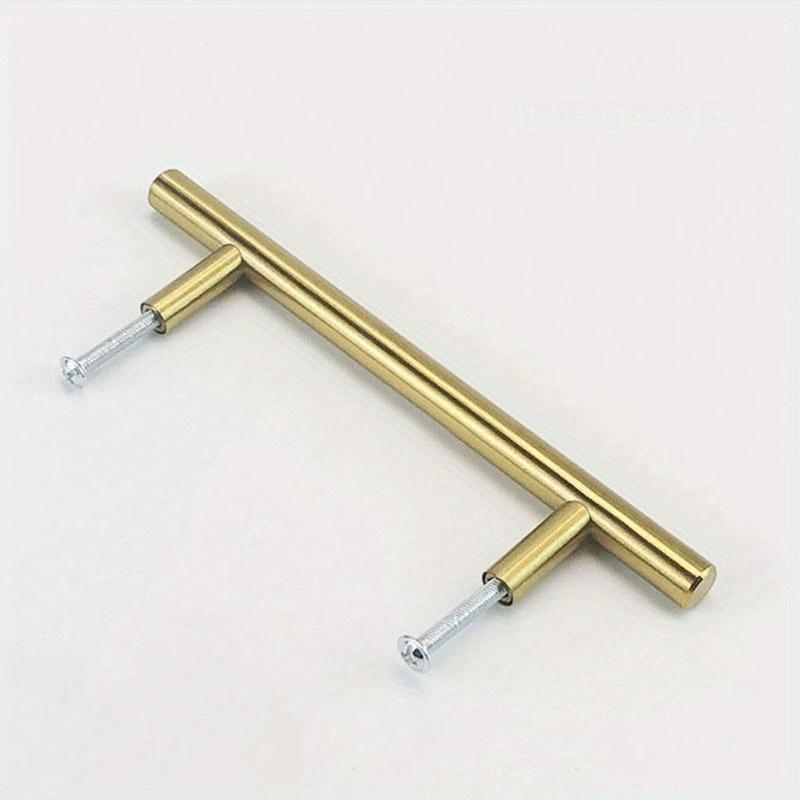 40pcs Gold Cabinet Handles, Wardrobe, Drawer, Kitchen Cabinet Handles, Stainless Steel Brushed Plated Handles, Powder Coated, Includes Installation Screws, Eas