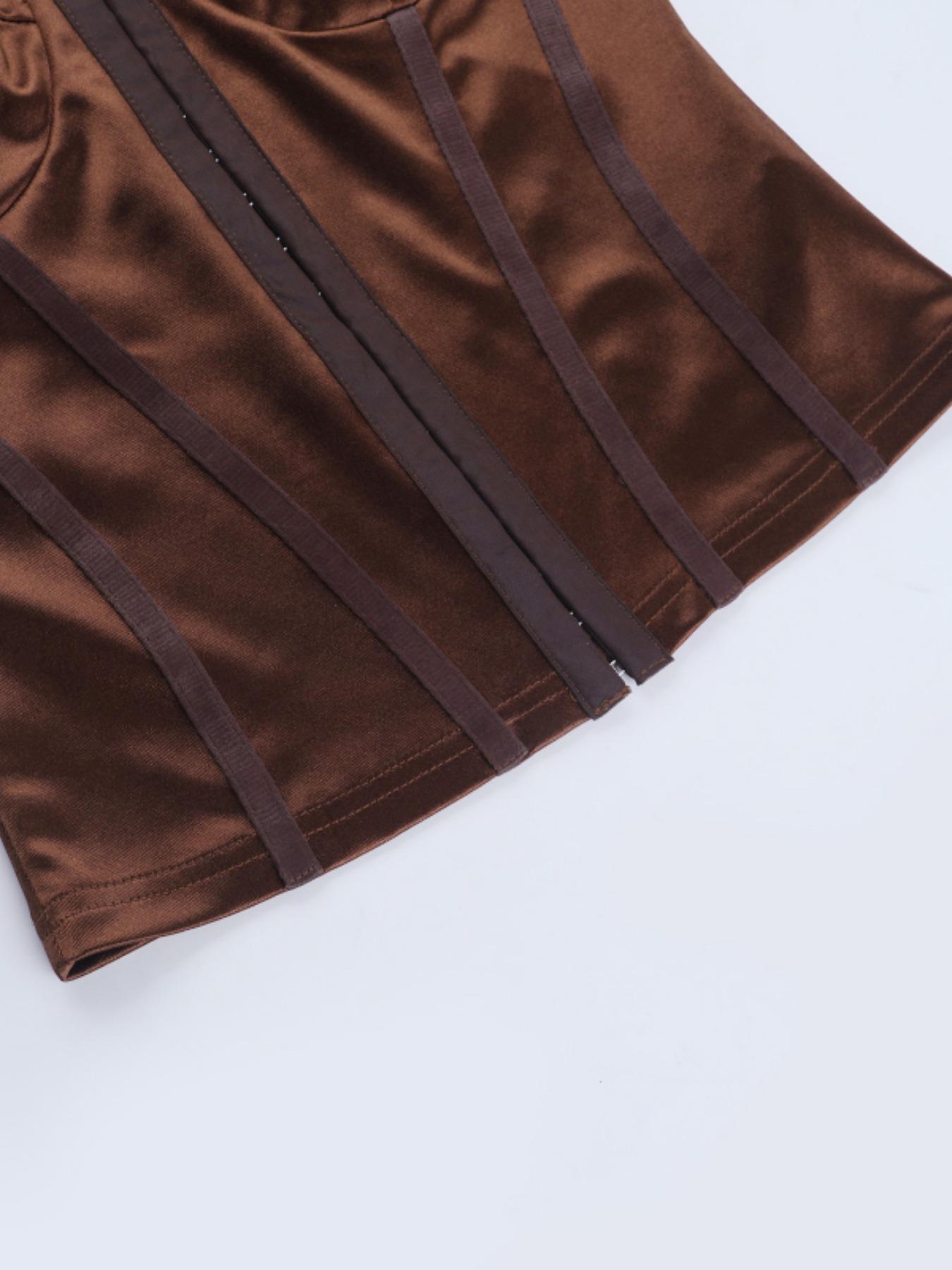 Elegant Satin Smooth Hook-And-Eye Waist Cincher Top, Slimming Chest Accent Tank Vest, European and American Style, Women's Fashion, Shapewear, Fit