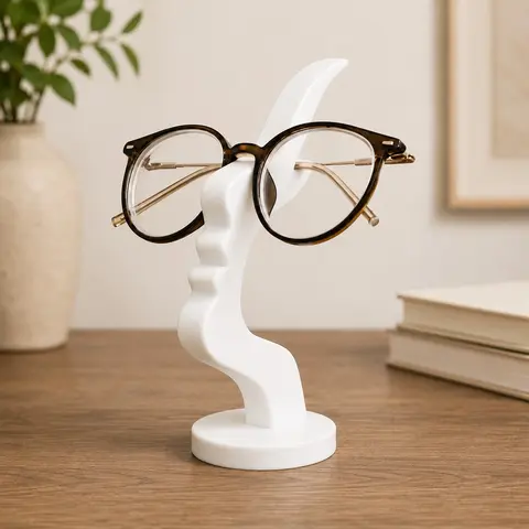 Unique Curved Glasses Holder, Safe Artistic Storage Solution with Minimalist Design, Desktop, Bedside or Home Office Table Decoration, Holiday Gift, Desktop Accessory, Office Desk Accessories