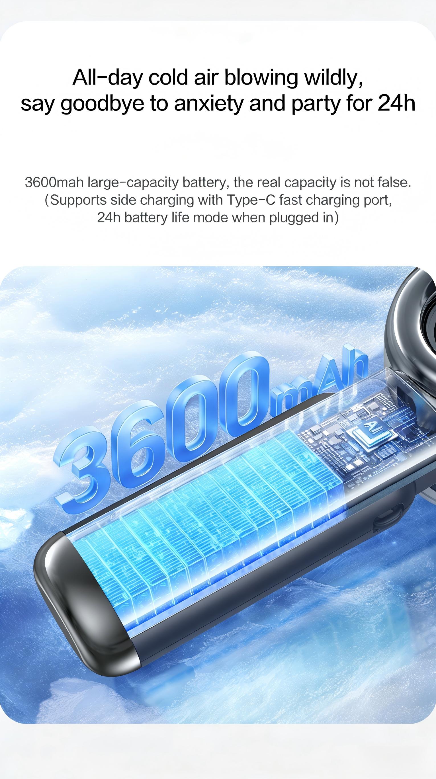 TADEKERU Mist Cooling Mini Fan Portable Handheld Turbo Fan Ice-Cooling 3600mAh Battery Operated 6 Hours 100 Gear Speed Foldable for Summer Travel Vacation Essentials Outdoor Activities Beach Indoor Use Office Desk Usage